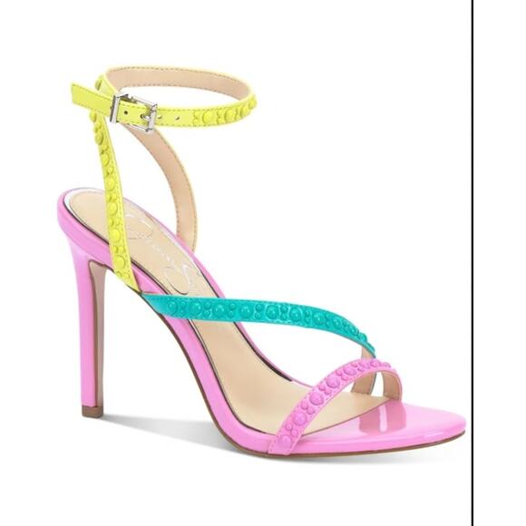 #JESSICA SIMPSON Studded Jymiara Heel Multicolor Size 7.5 NEW - Picture 1 of 9